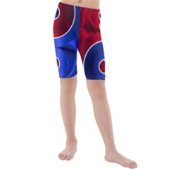 Yin Yang Eastern Asian Philosophy Kids  Mid Length Swim Shorts by Jancukart