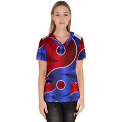 Yin Yang Eastern Asian Philosophy Women s V-neck Scrub Top by Jancukart