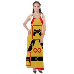 Gamer-geek-video-game-sign-fan Sleeveless Velour Maxi Dress by Jancukart