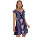 Abstract pattern geometric backgrounds  Short Sleeve Tiered Mini Dress View3