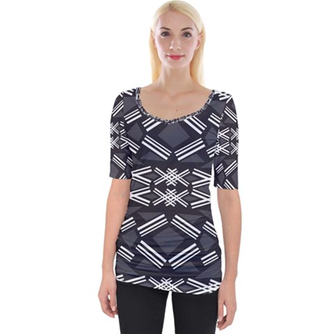 Abstract Pattern Geometric Backgrounds  Wide Neckline Tee by Eskimos