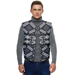 Abstract Pattern Geometric Backgrounds  Men s Short Button Up Puffer Vest	 by Eskimos