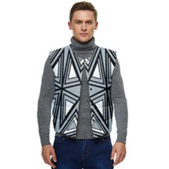 Abstract Pattern Geometric Backgrounds   Men s Short Button Up Puffer Vest	 by Eskimos