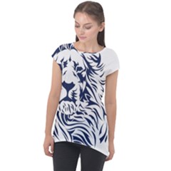 Head Art-lion Drawing Cap Sleeve High Low Top by Jancukart