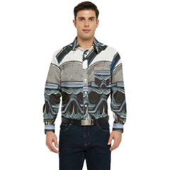 Skull-underwater-diving-skeleton-diving-head Men s Long Sleeve Pocket Shirt  by Jancukart