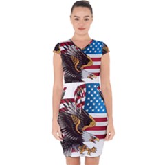 American-eagle- Clip-art Capsleeve Drawstring Dress  by Jancukart