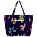 Colorful Floral Zip Up Canvas Bag View3