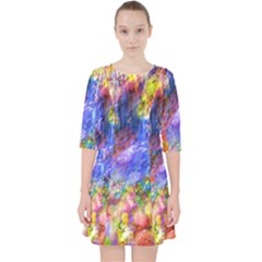 Abstract Colorful Artwork Art Quarter Sleeve Pocket Dress by artworkshop