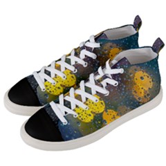 Raindrops Water Men s Mid-top Canvas Sneakers by artworkshop