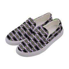 Hackers Town Void Mantis Hexagon Agender Nine 9 Stripe Pride Flag Women s Canvas Slip Ons by WetdryvacsLair