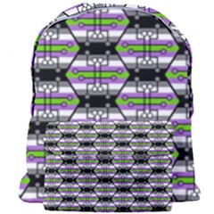 Hackers Town Void Mantis Hexagon Agender Nine 9 Stripe Pride Flag Giant Full Print Backpack by WetdryvacsLair
