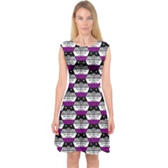 Hackers Town Void Mantis Hexagon Asexual Ace Pride Flag Capsleeve Midi Dress by WetdryvacsLair