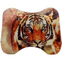 Tiger-portrait-art-abstract Head Support Cushion by Jancukart