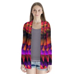 Squares Motif Geometric Pattern Drape Collar Cardigan by dflcprintsclothing