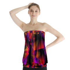 Squares Motif Geometric Pattern Strapless Top by dflcprintsclothing