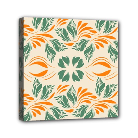 Folk Flowers Print Floral Pattern Ethnic Art Mini Canvas 6  X 6  (stretched) by Eskimos