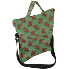 Flowers-b 002 Fold Over Handle Tote Bag by nate14shop