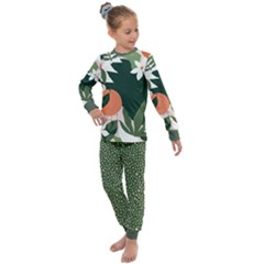 Tropical Polka Plants 2 Kids  Long Sleeve Set  by flowerland