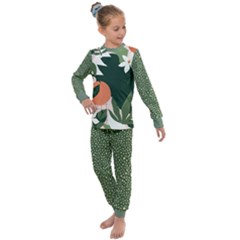 Tropical Polka Plants 2 Kids  Long Sleeve Set  by flowerland