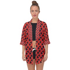 Glowing Leafs Open Front Chiffon Kimono by Sparkle