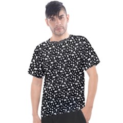 Small Bright White Halloween Motifs Skulls, Spells & Cats On Spooky Black  Men s Sport Top by PodArtist