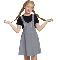 Small Soot Black And White Handpainted Houndstooth Check Watercolor Pattern Kids  Apron Dress by PodArtist