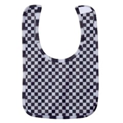 Black And White Watercolored Checkerboard Chess Baby Bib by PodArtist