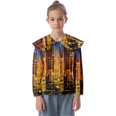 Skyline-light-rays-gloss-upgrade Kids  Peter Pan Collar Blouse by Jancukart