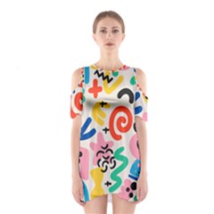 Popping Colors Shoulder Cutout One Piece Dress by HWDesign