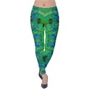 Vines Of Beautiful Flowers On A Painting In Mandala Style Velvet Leggings View1