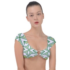 Abstract Pattern Geometric Backgrounds Cap Sleeve Ring Bikini Top by Eskimos