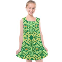 Abstract Pattern Geometric Backgrounds Kids  Cross Back Dress by Eskimos