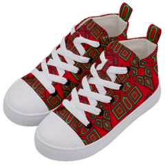 Abstract Pattern Geometric Backgrounds Kids  Mid-top Canvas Sneakers by Eskimos