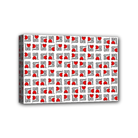 Spanish Love Phrase Motif Pattern Mini Canvas 6  X 4  (stretched) by dflcprintsclothing