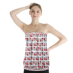 Spanish Love Phrase Motif Pattern Strapless Top by dflcprintsclothing