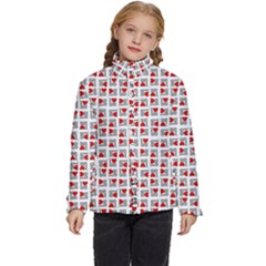 Spanish Love Phrase Motif Pattern Kids  Puffer Bubble Jacket Coat by dflcprintsclothing