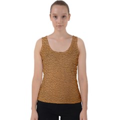 Leather Brown  Velvet Tank Top by artworkshop