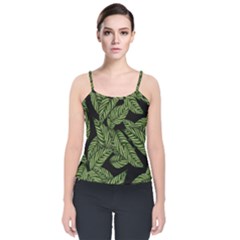  Leaves  Velvet Spaghetti Strap Top by artworkshop