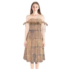 Architecture  Shoulder Tie Bardot Midi Dress by artworkshop