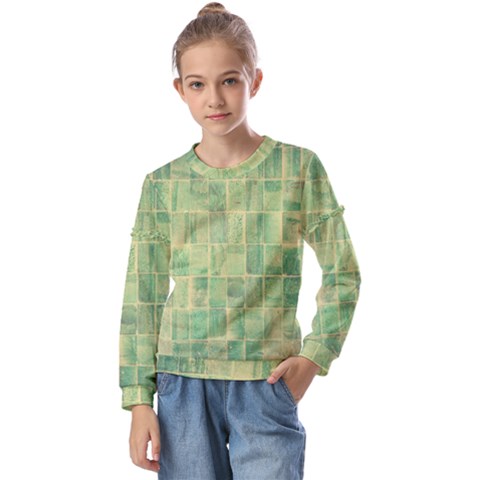 Bathroom Ceramic  Kids  Long Sleeve Tee With Frill  by artworkshop