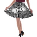 IM Fourth Dimension Black White A-line Skater Skirt View2