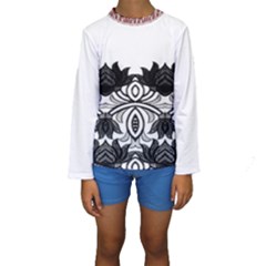 Im Fourth Dimension Black White 6 Kids  Long Sleeve Swimwear by imanmulyana