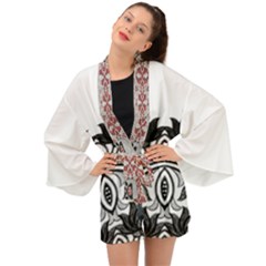 Im Fourth Dimension Black White 6 Long Sleeve Kimono by imanmulyana