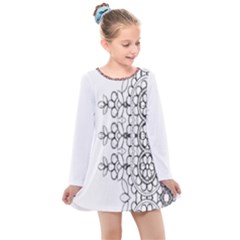 Im Fourth Dimension Black White 7 Kids  Long Sleeve Dress by imanmulyana