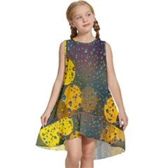  Raindrops Window Glass Kids  Frill Swing Dress by artworkshop