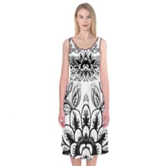 Im Fourth Dimension Black White 10 Midi Sleeveless Dress by imanmulyana