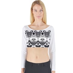 Im Fourth Dimension Black White 12 Long Sleeve Crop Top by imanmulyana