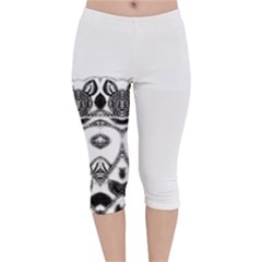 Im Fourth Dimension Black White 12 Velvet Capri Leggings  by imanmulyana