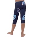 Eyes Evil Eye Blue Pattern Design Kids  Lightweight Velour Capri Leggings  View4