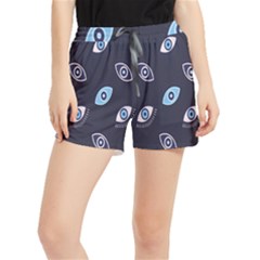 Eyes Evil Eye Blue Pattern Design Women s Runner Shorts by artworkshop